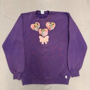 Vintage Russell Athletic Minnie Mouse‎ Sweatshirt Purple Crewneck Women's Medium